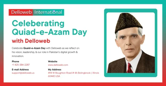A vibrant celebration of Quaid-e-Azam Day with Delloweb, highlighting cultural pride and community spirit.