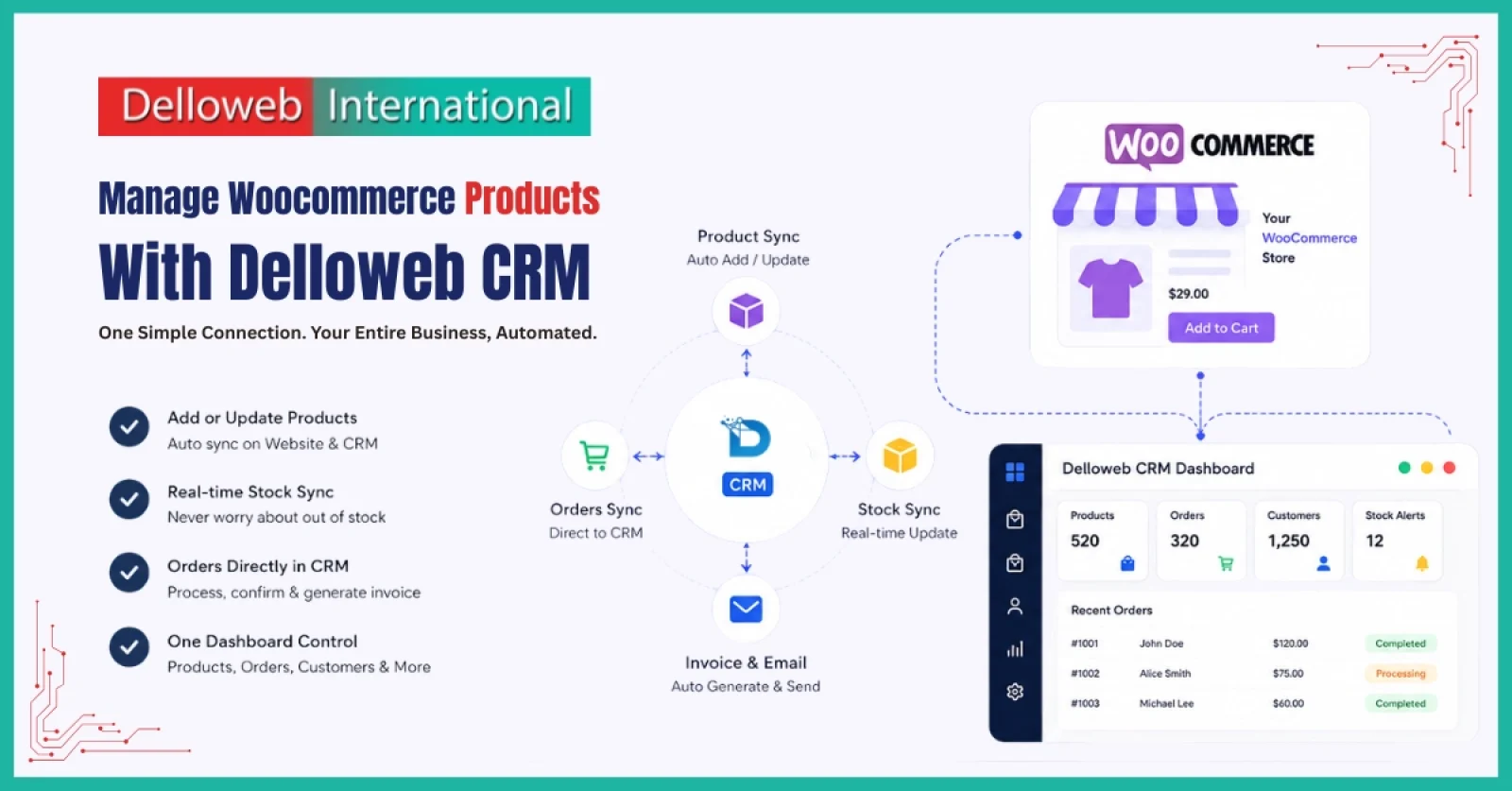 Manage All WooCommerce Products from One Dashboard | Delloweb CRM Solution 2026